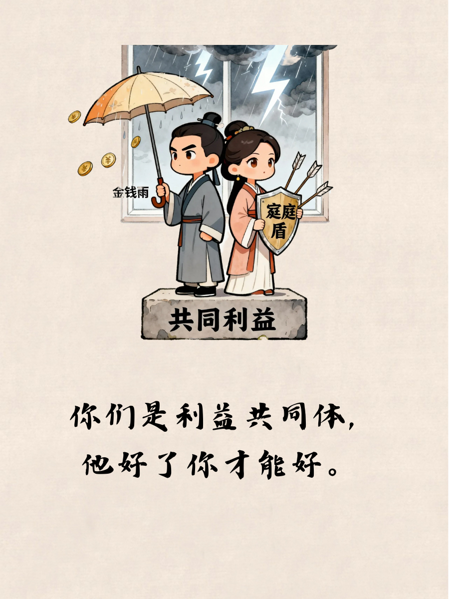 夫妻之间，说白了就是搭伙过日子  婚姻就是合伙开公司，别拿爱情当饭吃。...