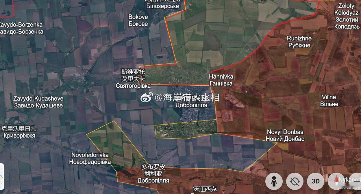 俄方在多布罗皮利亚西南，南面和北面进行推进

欢迎加入:

#俄乌局势新进展##美法德英意日加7国将共同行动##海岸猎人水相[超话]# ​