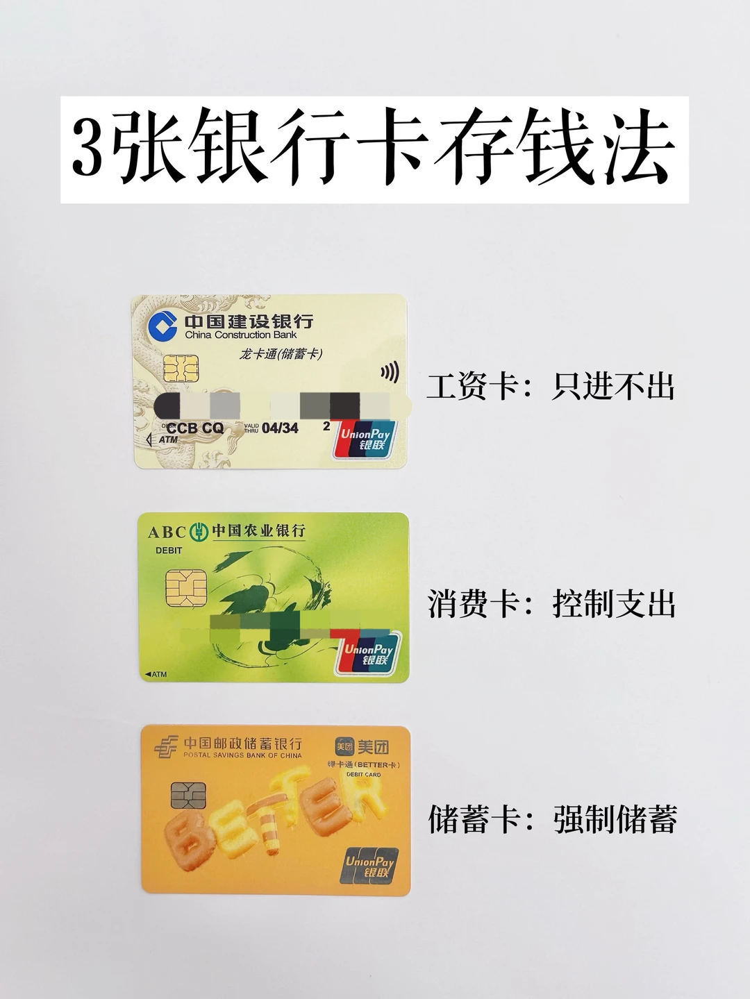 极简生活｜三张银行卡存钱法