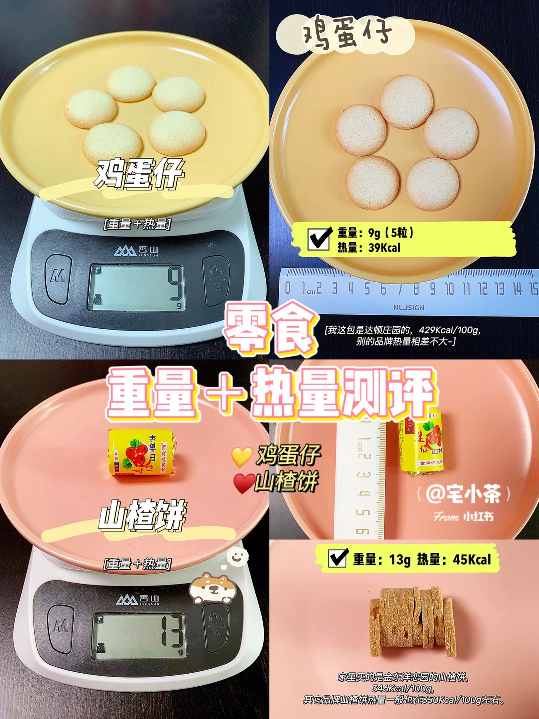 零食 重量＋热量测评⭕️鸡蛋仔/山楂饼
