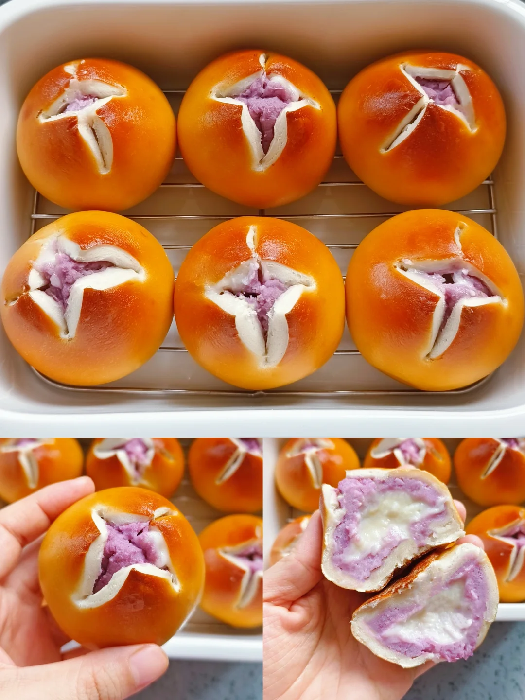 无油低糖🔥一次成功的芋泥奶酪碱水球