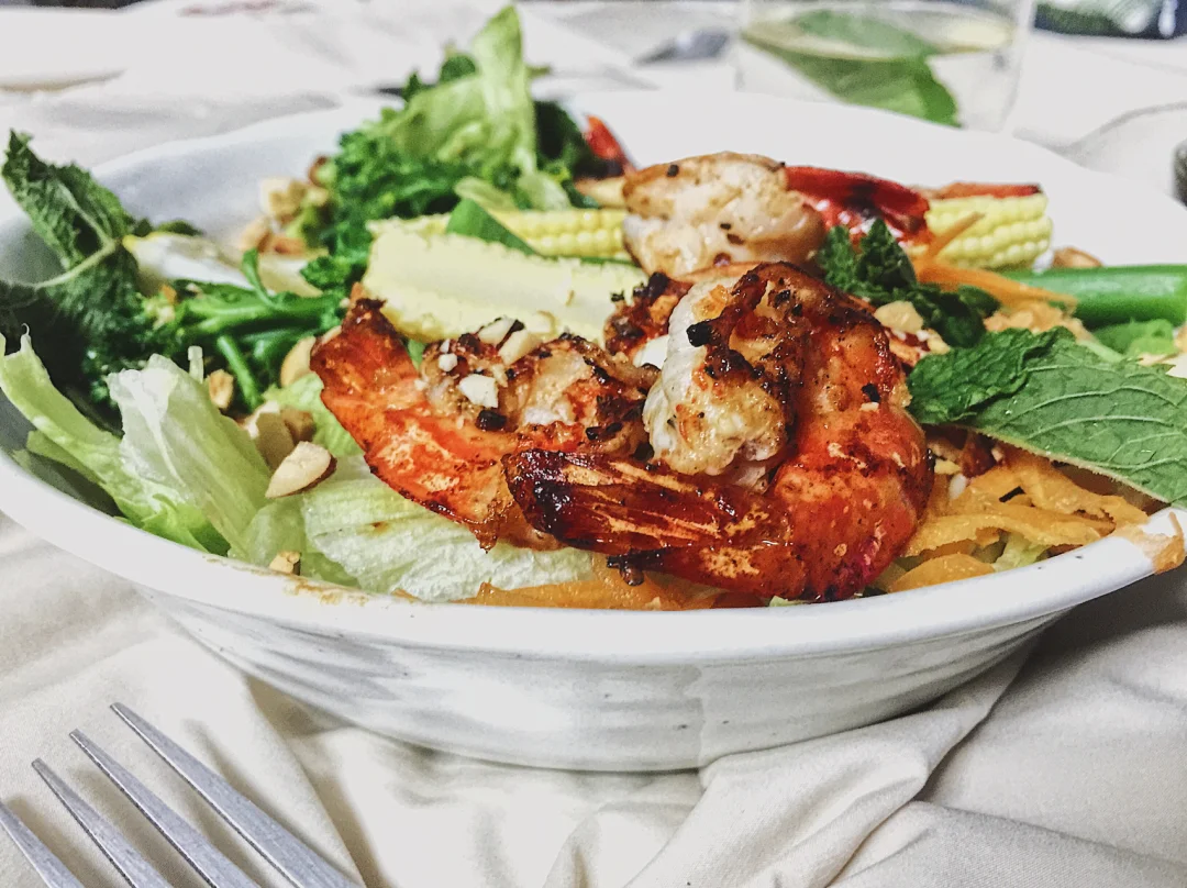 Summer周二☁️｜【泰式大虾沙拉能量碗】🥣🍴