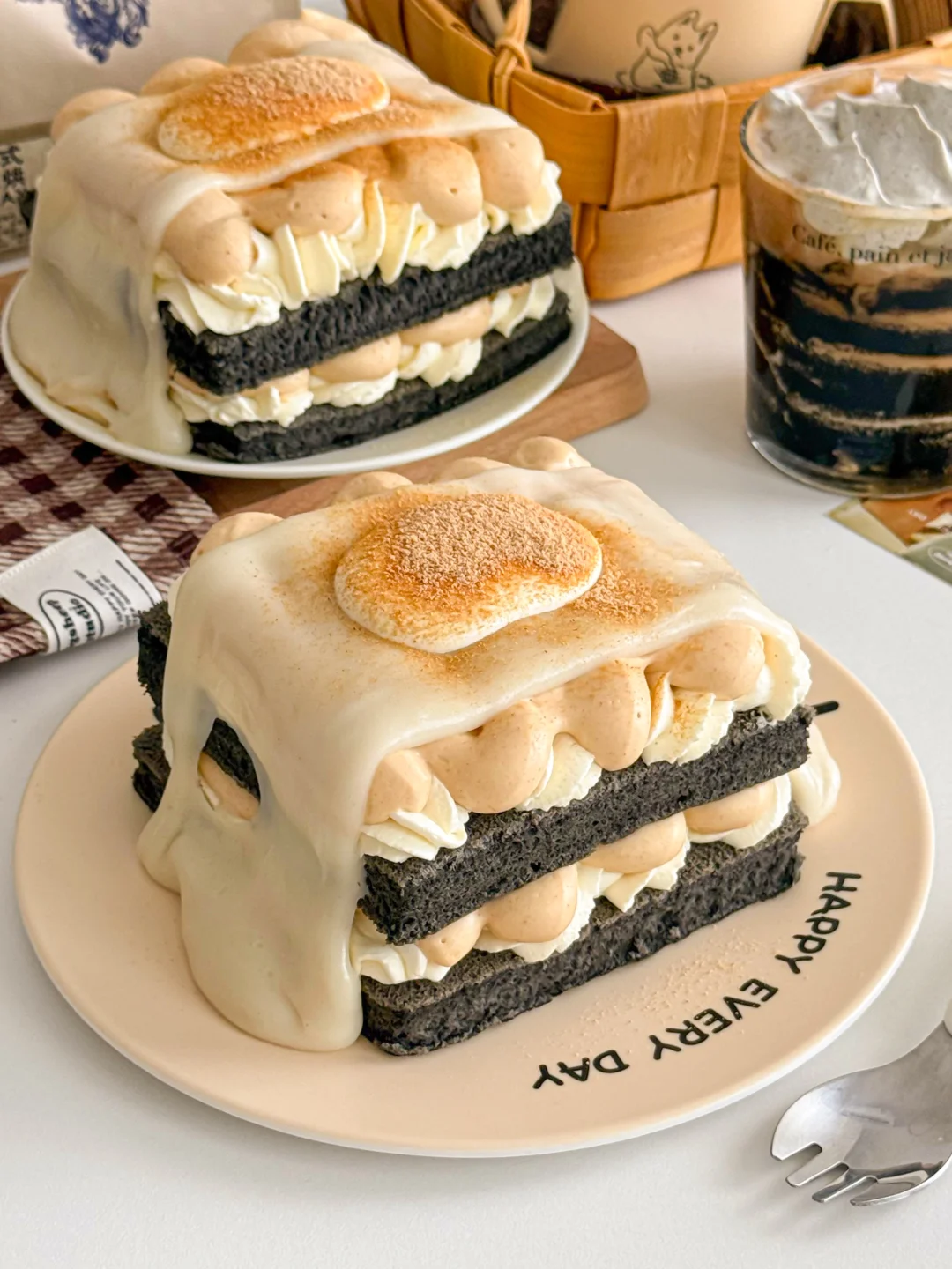 ✨🖤黑芝麻豆乳麻薯蛋糕𓌉◯𓇋夏日养生甜品🍰