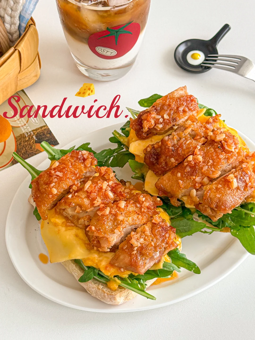 Brunch🍴蒜香黄油鸡扒滑蛋三明治🥪焦香酥嫩