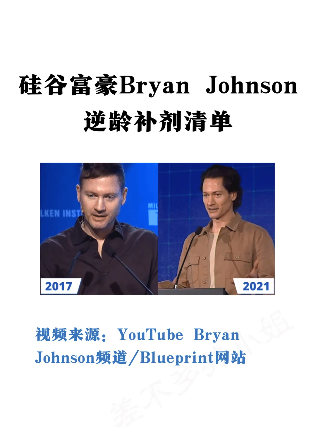 硅谷富豪Bryan Johnson👤抗衰补剂清单✅