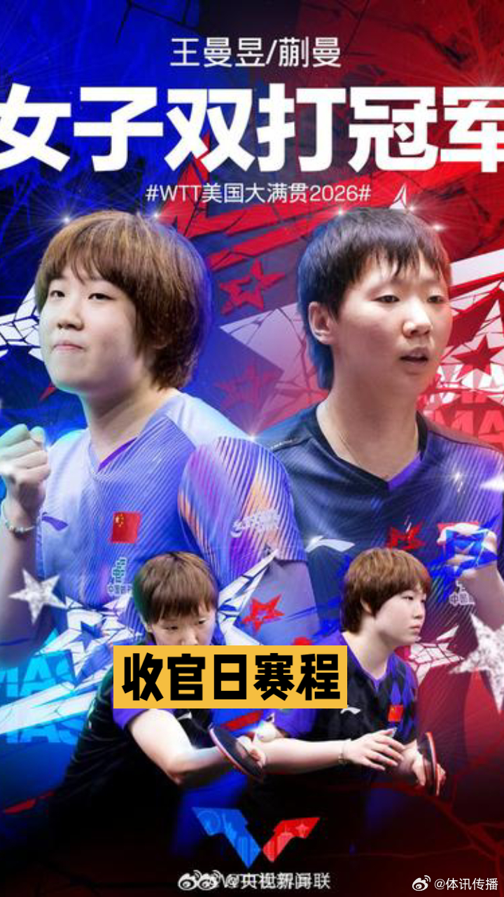 WTT中国大满贯 10.11收官赛程
 
12:00｜男单半决赛 🇨🇳林昀儒 🆚 🇧🇷雨果
12:45｜男单半决赛 🇨🇳周启豪 🆚 🇯🇵松岛辉空
17:00｜女单决赛 🇨🇳王曼昱 🆚 🇯🇵佐藤瞳
18:00｜男单决赛 待定🆚待定
 
收官日重磅开战，女单中日巅峰对决，周启豪冲击男单决赛！ ​