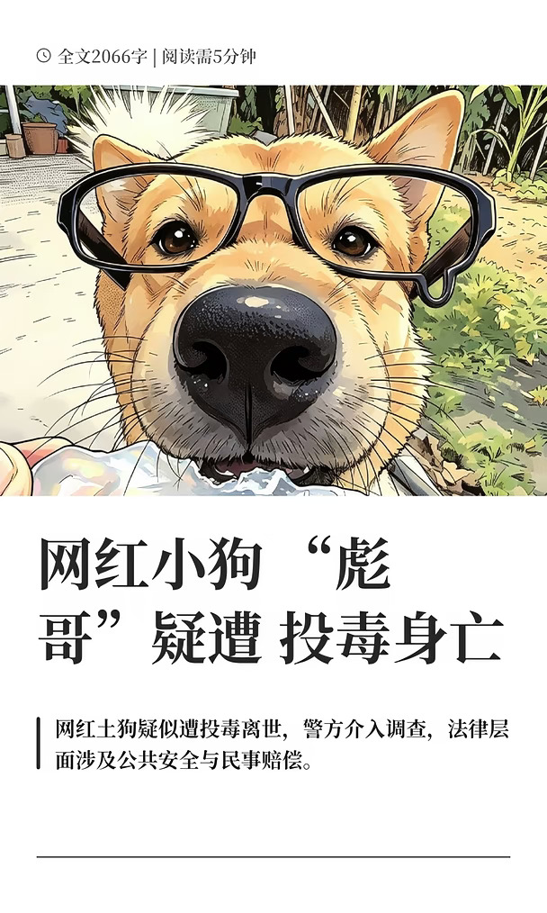网红小狗“彪哥”疑遭投毒身亡