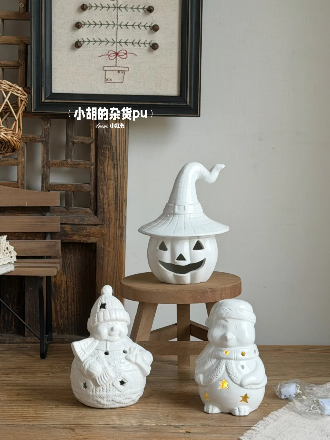 万圣节🎃氛围感拉满的陶瓷烛台摆件～