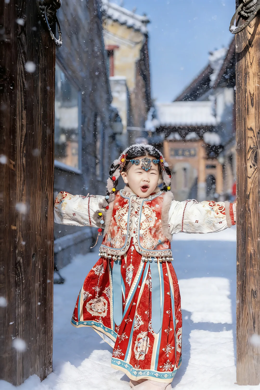 一下雪，你便成了济南府里的小福娃娃🪆