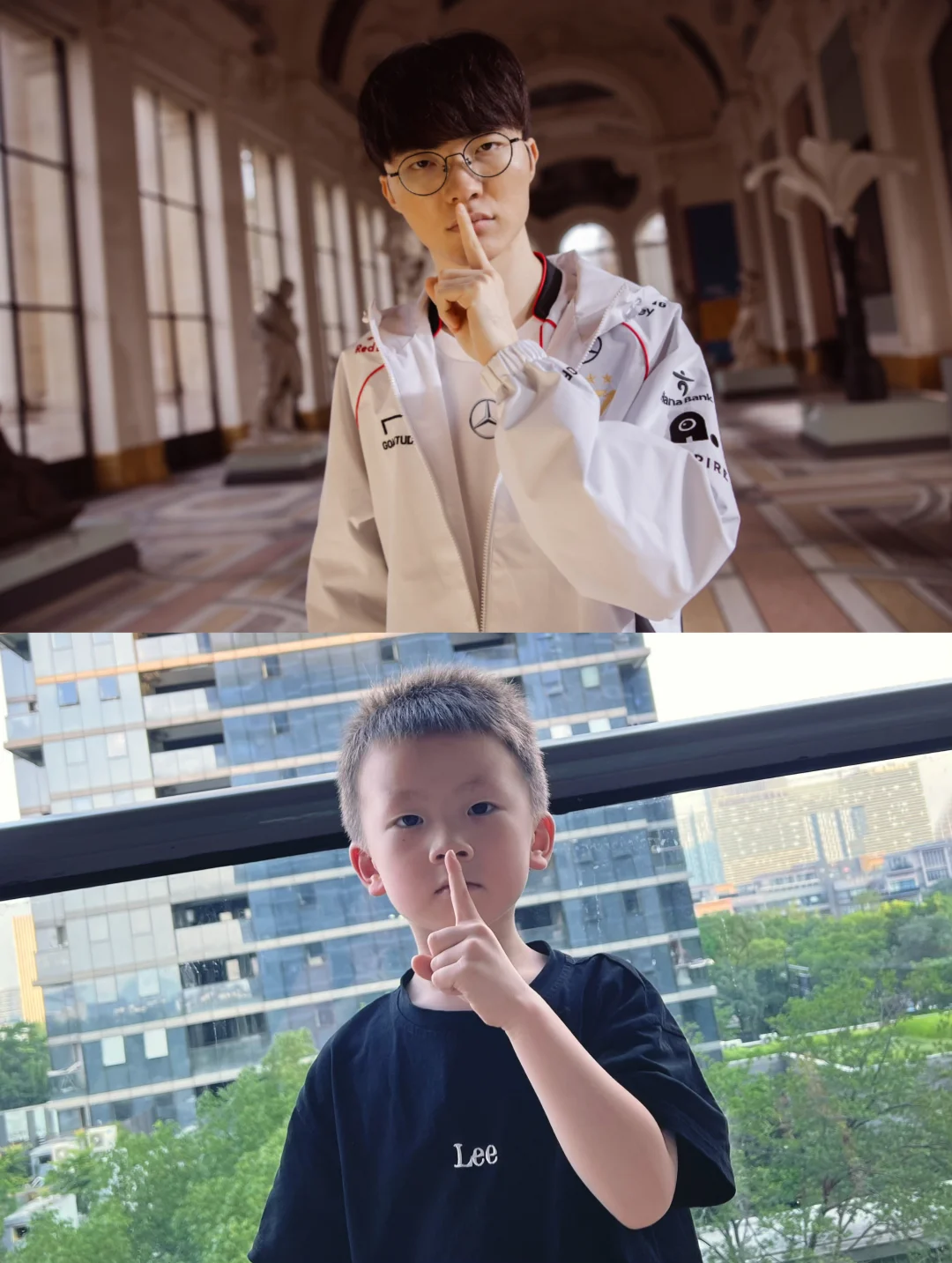 今天COS的依旧是Faker的两个招牌手势