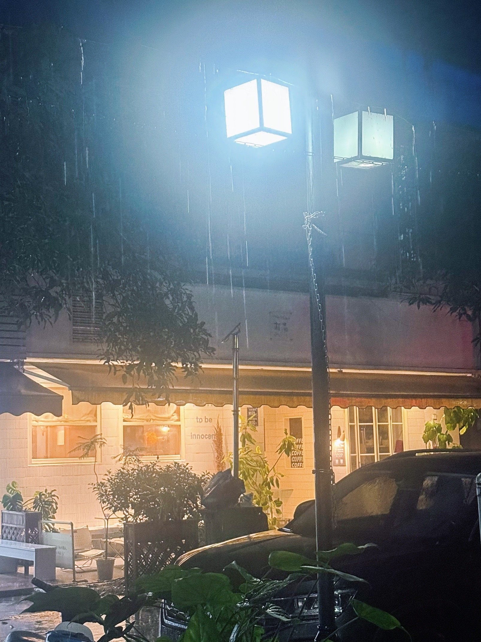 周星驰先生说：如果那个人真的很爱你，你是走不掉的，除非他有意放你走~雨夜路灯 雨天氛围感场景