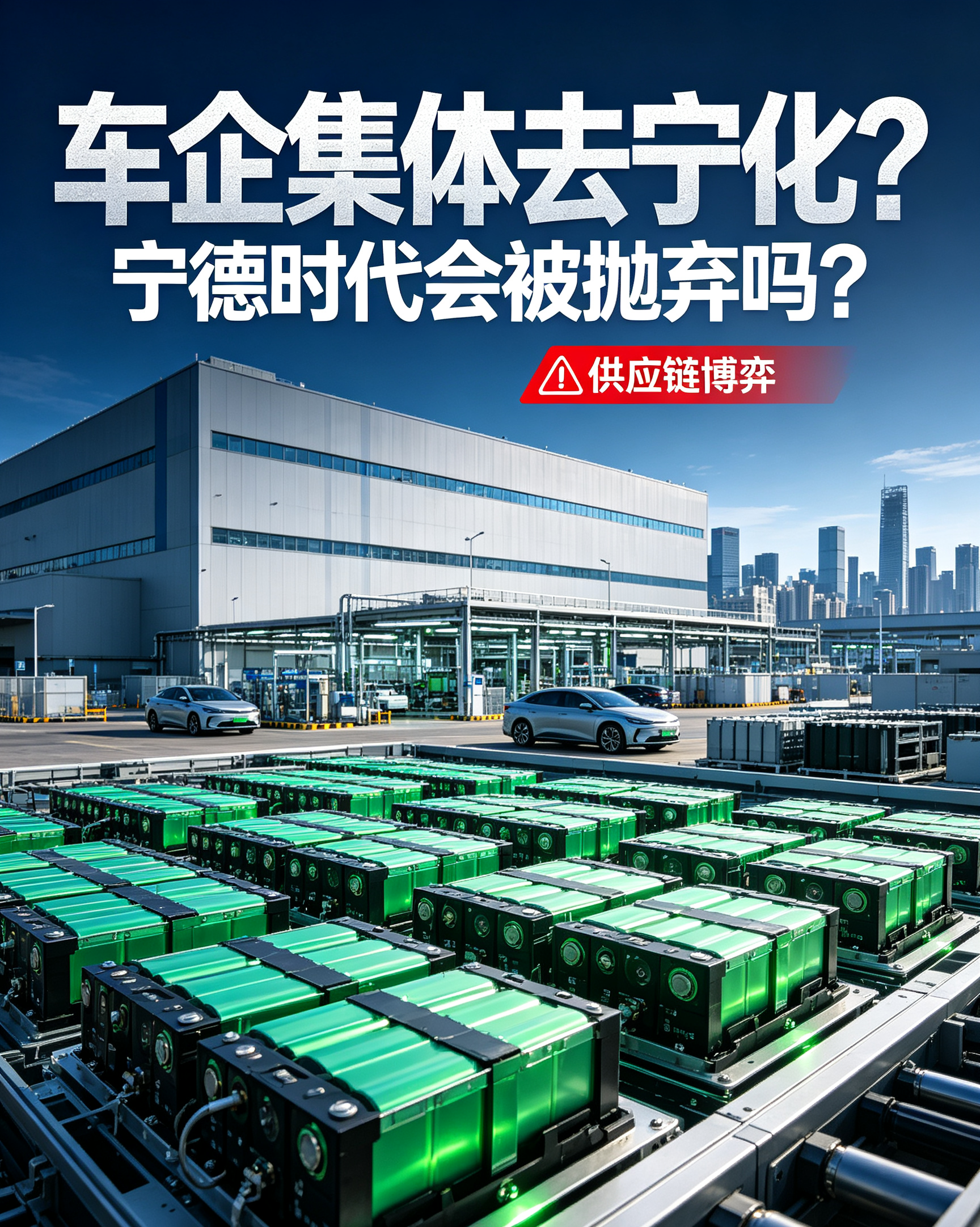 车企集体“去宁德化”❗巨头真的要被抛弃了？😱
 
最近新能源圈最大的热议：
小鹏、理想、小米全都在搞电池自研+二供分流
 
很多人慌了：
难道宁德时代真的要被车企集体抛弃？？
 
今天说点行业大实话，颠覆你的认知！
 
其实根本不是“抛弃”！
所有车企疯狂找备胎、搞自研，核心只为两个字：安全！