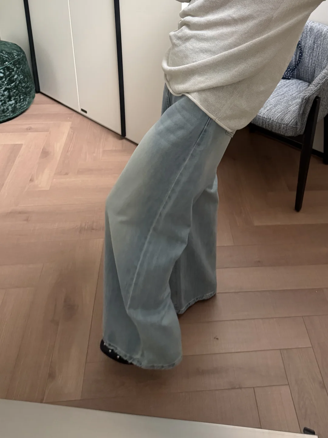这条浅蓝色天丝牛仔直筒裤真的很jue！！