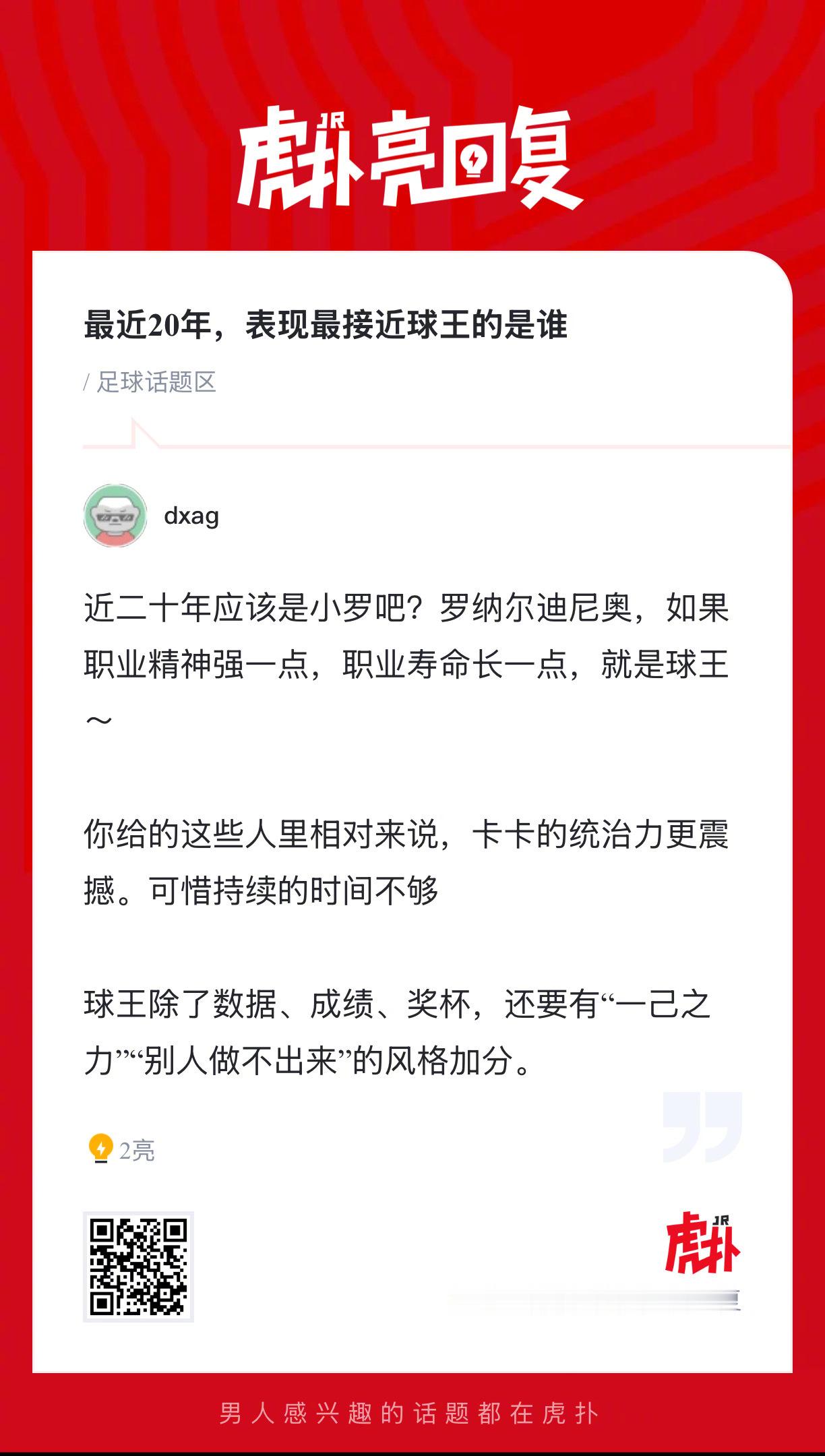 最近20年，表现最接近球王的是谁？ ​​​