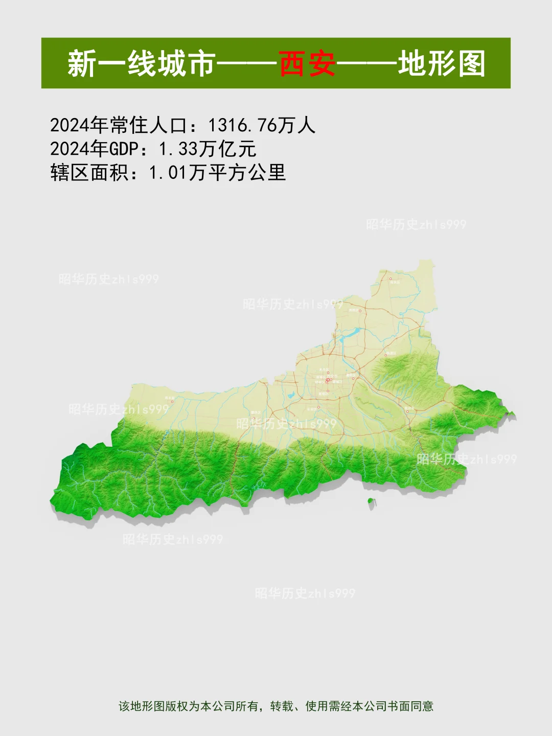 新一线城市——西安——地形图