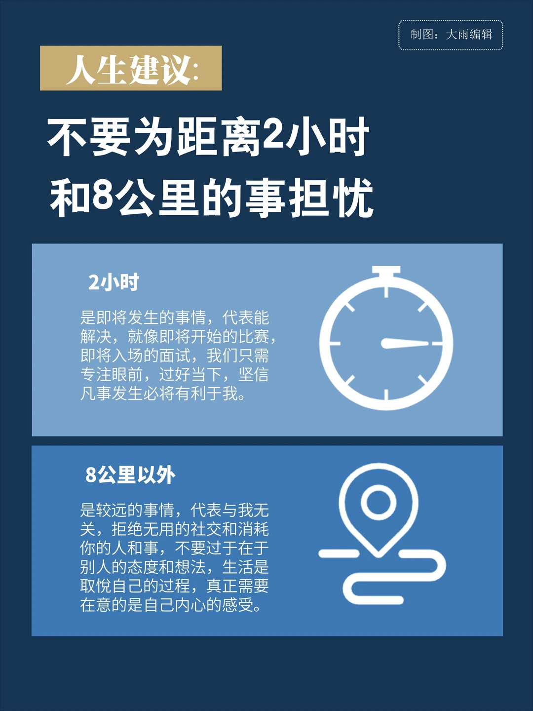 人生建议：不要担心2小时和8公里以外的事