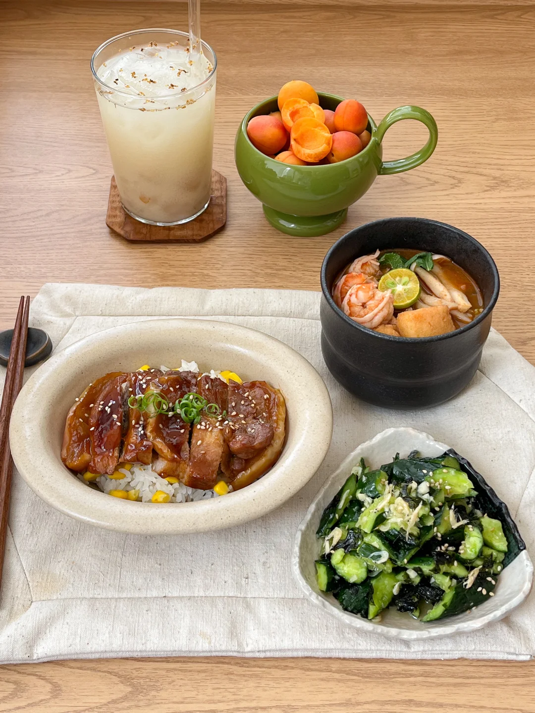 今天的饭： 苹果猪排饭🍎