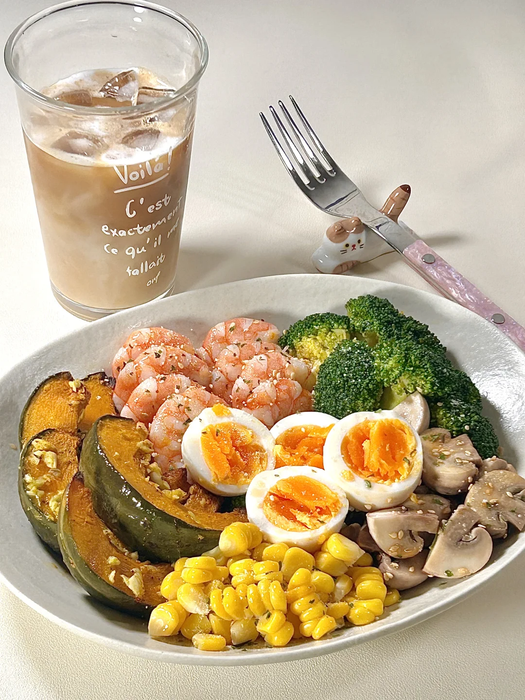 干净饮食🥗贝贝南瓜虾仁口蘑拼盘🍤