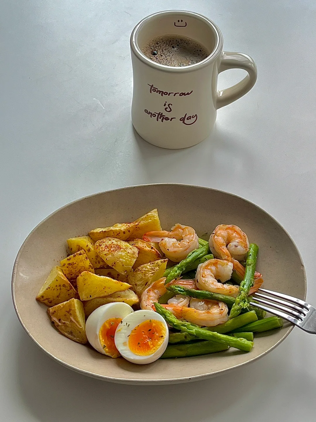 ☀️普通人的减脂餐｜烤土豆🥔芦笋虾仁