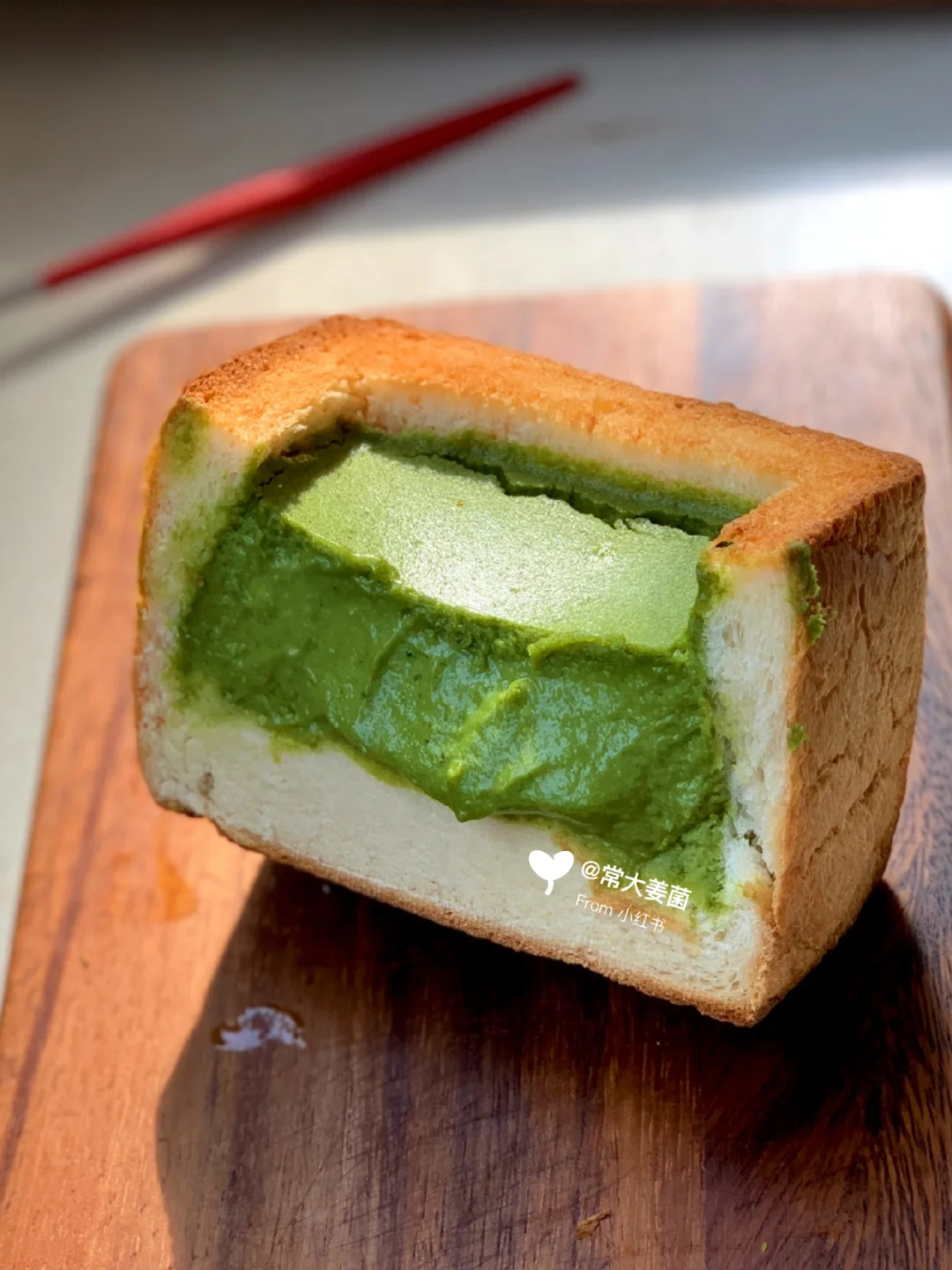 啊！！好浓郁！！！流心儿抹茶巴斯克吐司🍵🍵