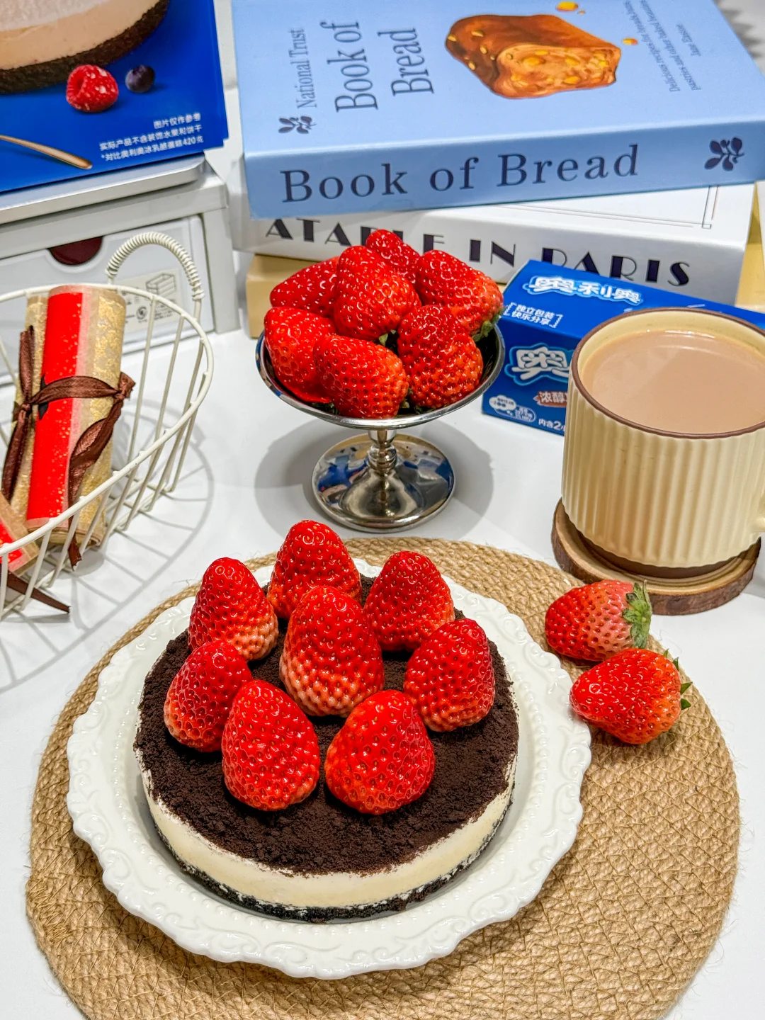 小白DIY！get奥利奥双层乳酪🍓草莓蛋糕！