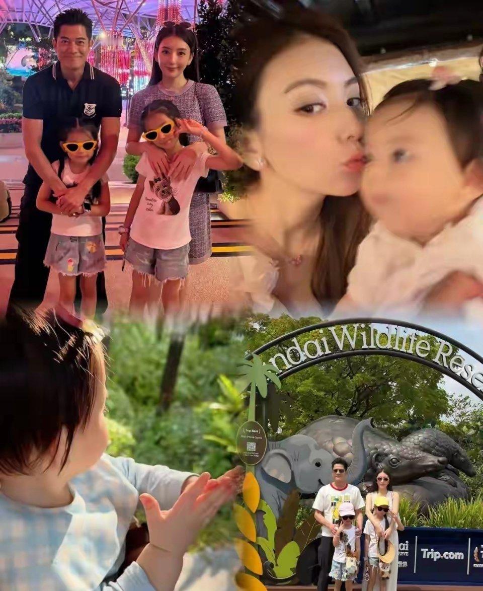 方媛晒新加坡旅游照！郭富城抱幼女笑开花，一张合照暴露真实家境 ​