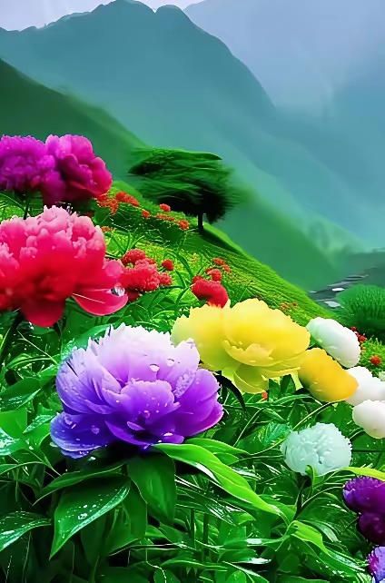 这花海太美了，仿佛在仙境。