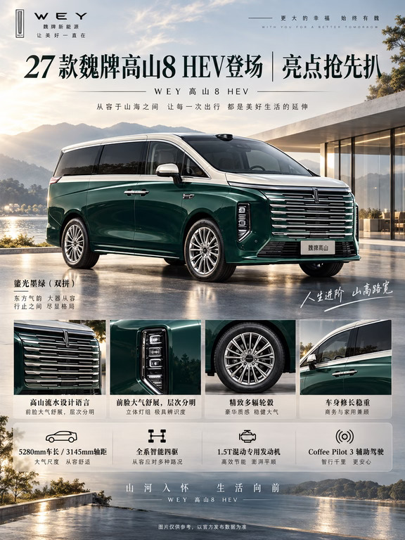 六座混动 MPV🔥魏牌高山 8 HEV 抢先看