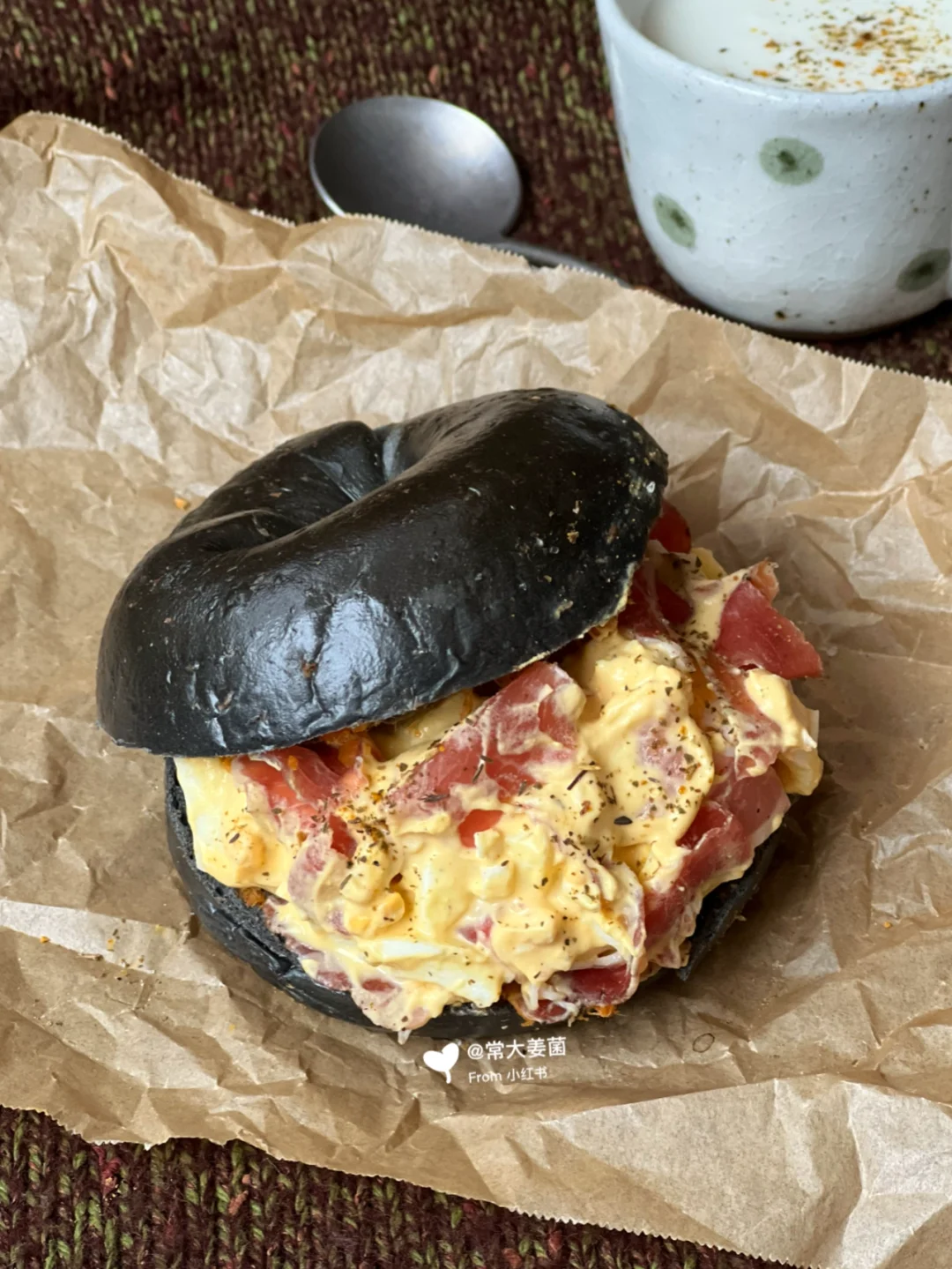 被香住❗️自制低卡蛋黄酱萨拉米贝果三明治🥩