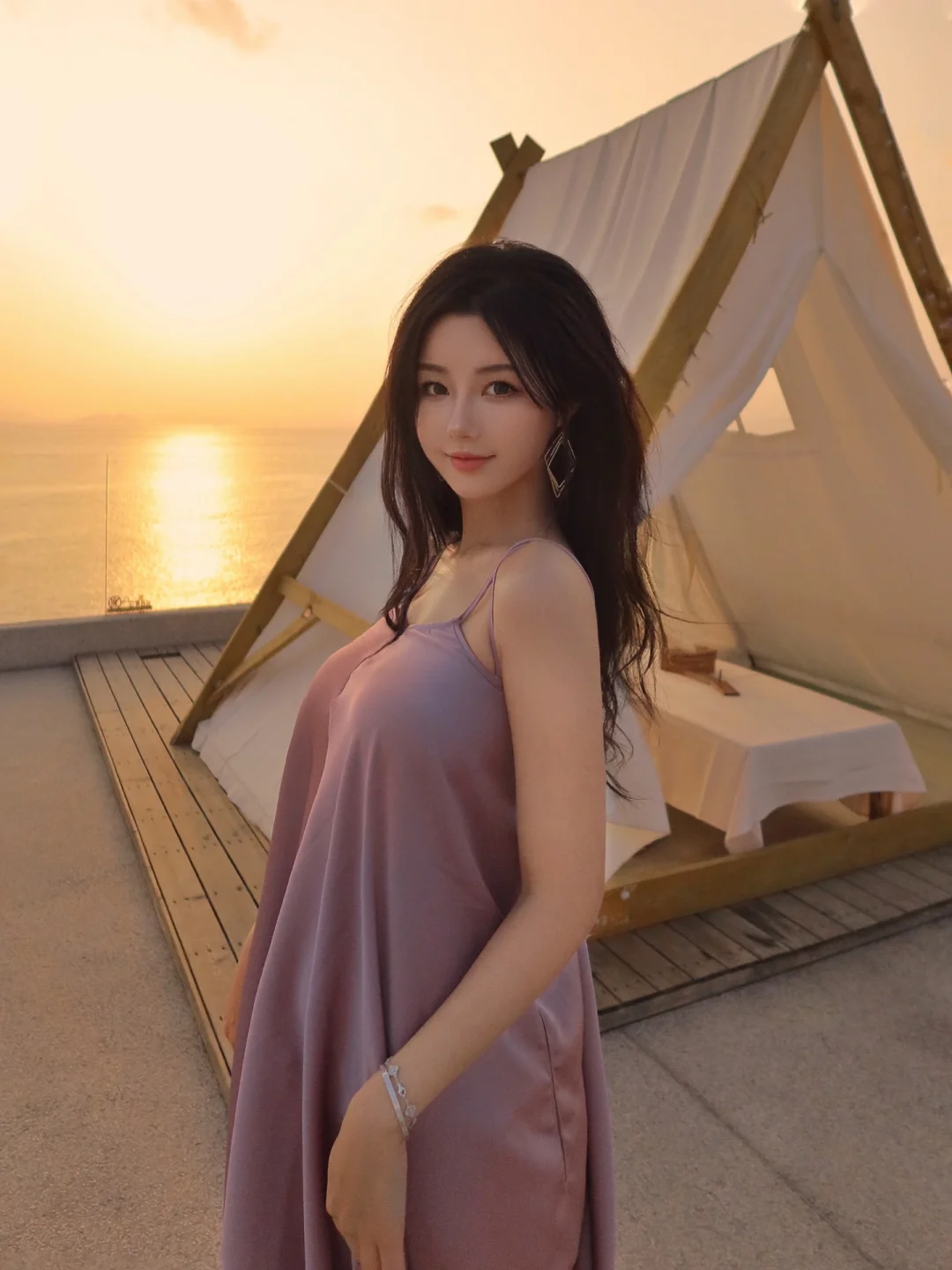 2月旅行｜海景露台帐篷下的夕阳—波西塔诺