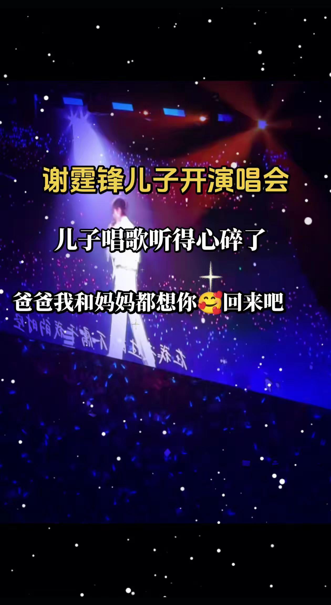 听哭了 太感人了热歌全开麦演唱会现场 谢霆锋谢霆锋儿子 星空下灯海无尽光芒演唱会