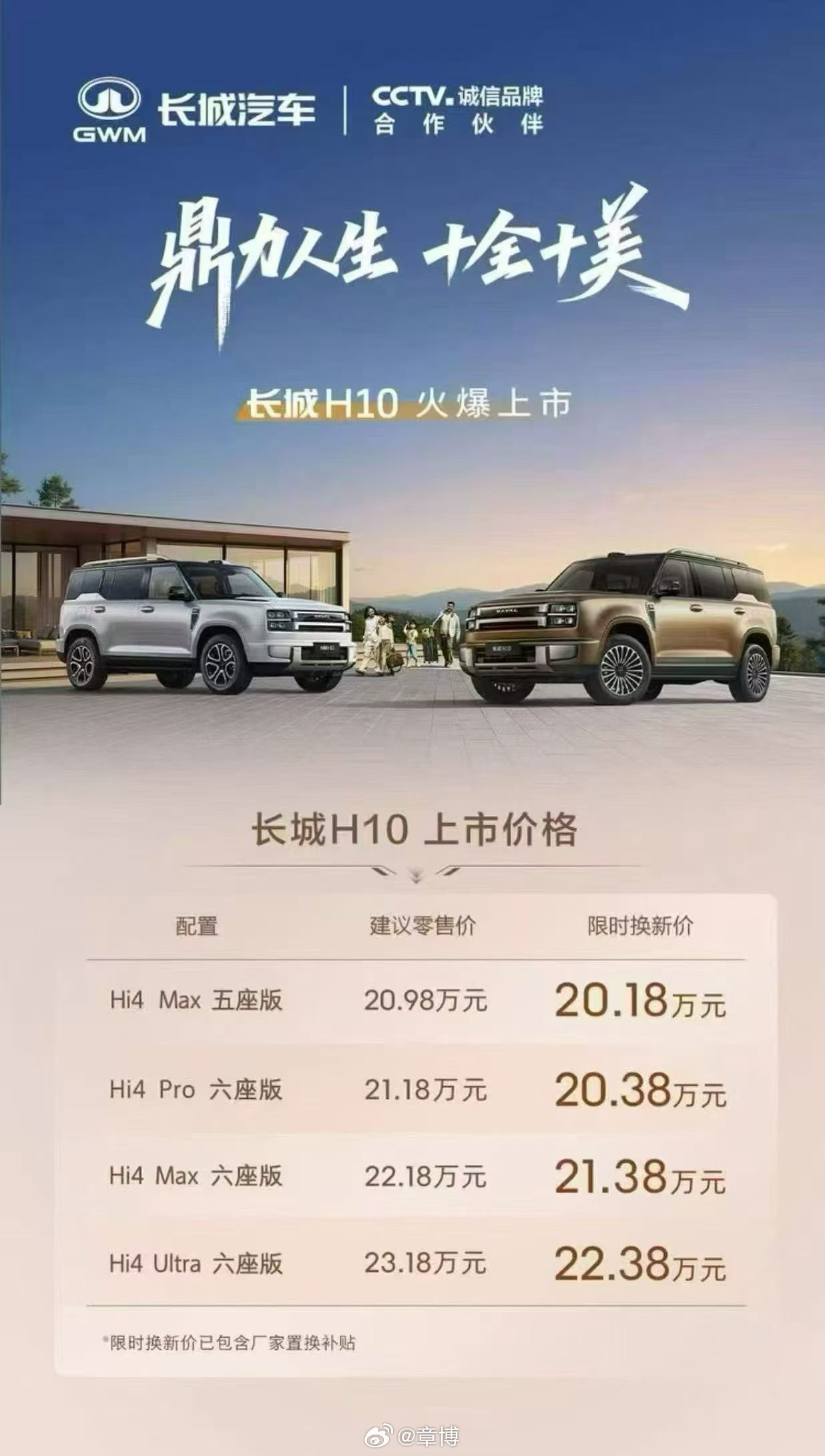 长城H10的20.18-23.18万这个定价，看似是堆料内卷，实则瞄准...