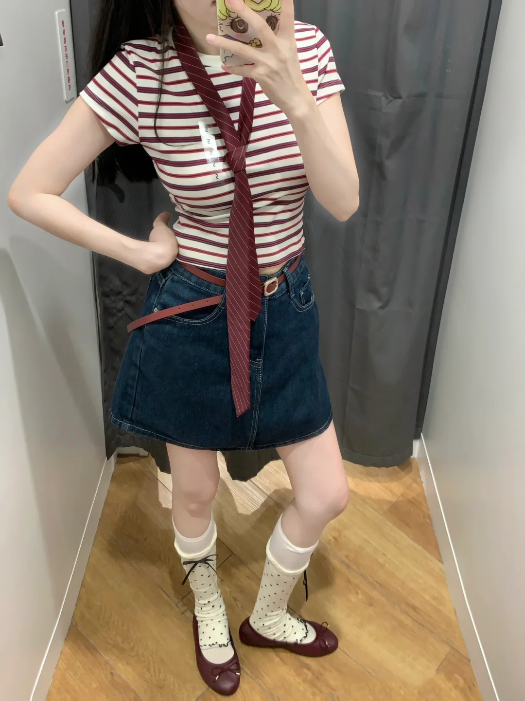 爱s优衣库这件bm条纹t!!🎡复古轻亚艺术生绝了~