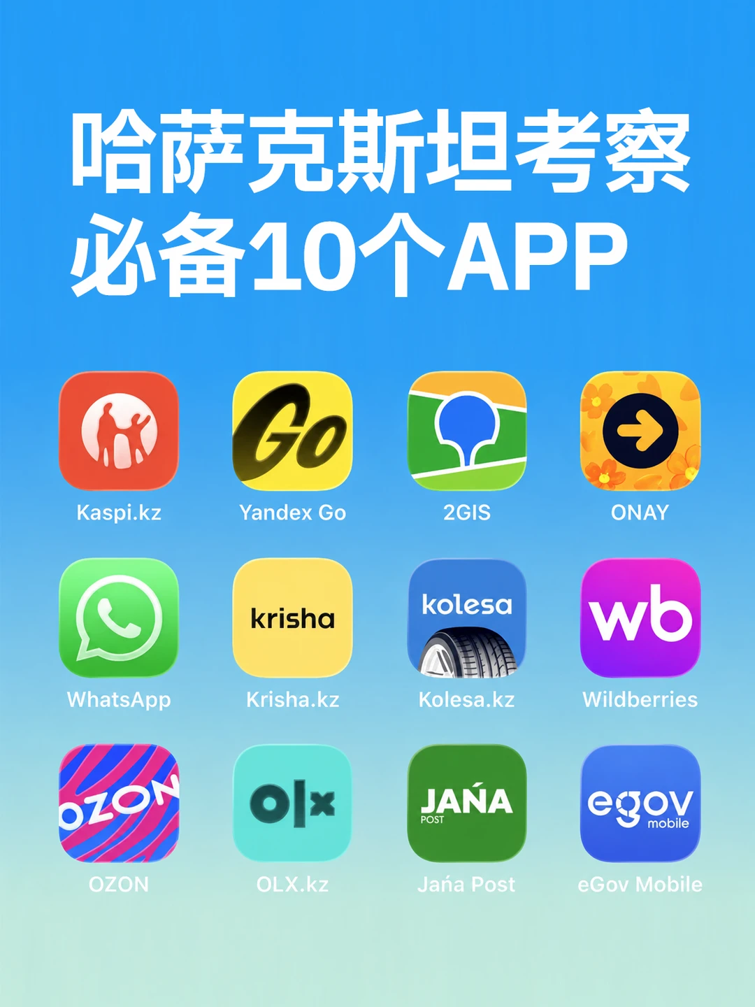 建议收藏！哈萨克斯坦考察必备10个APP