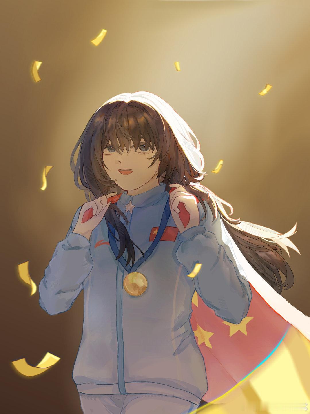 #桃晚安[超话]#应该是最迟的贺图了吧，感觉退步了很多，这个桃很萌呀，恭喜这个桃鼠获得亚运金牌！ ​