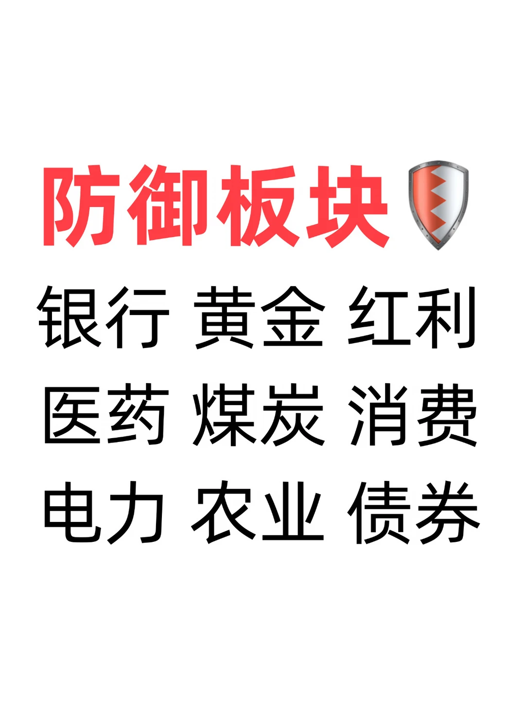 开始意识到防御板块的重要性了