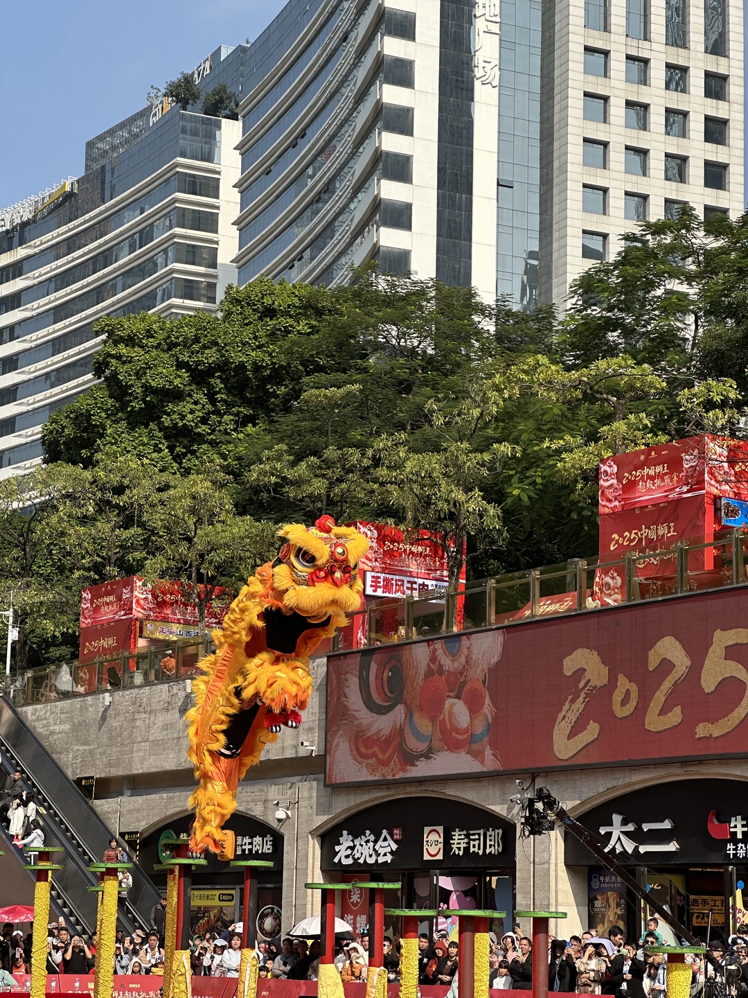 广州狮王巅峰战！梅花桩飞腾太燃了🦁