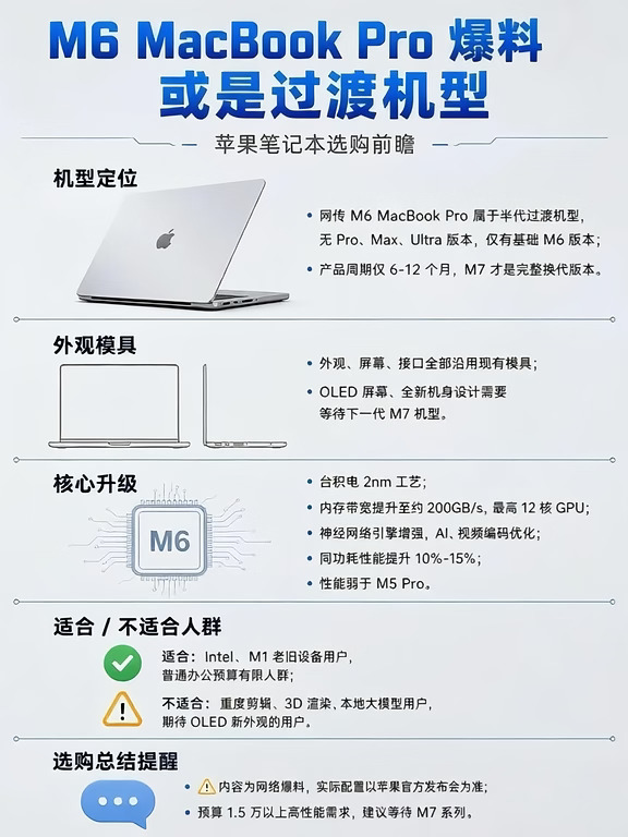 M6 MacBook Pro只是过渡机型？买前三思❗