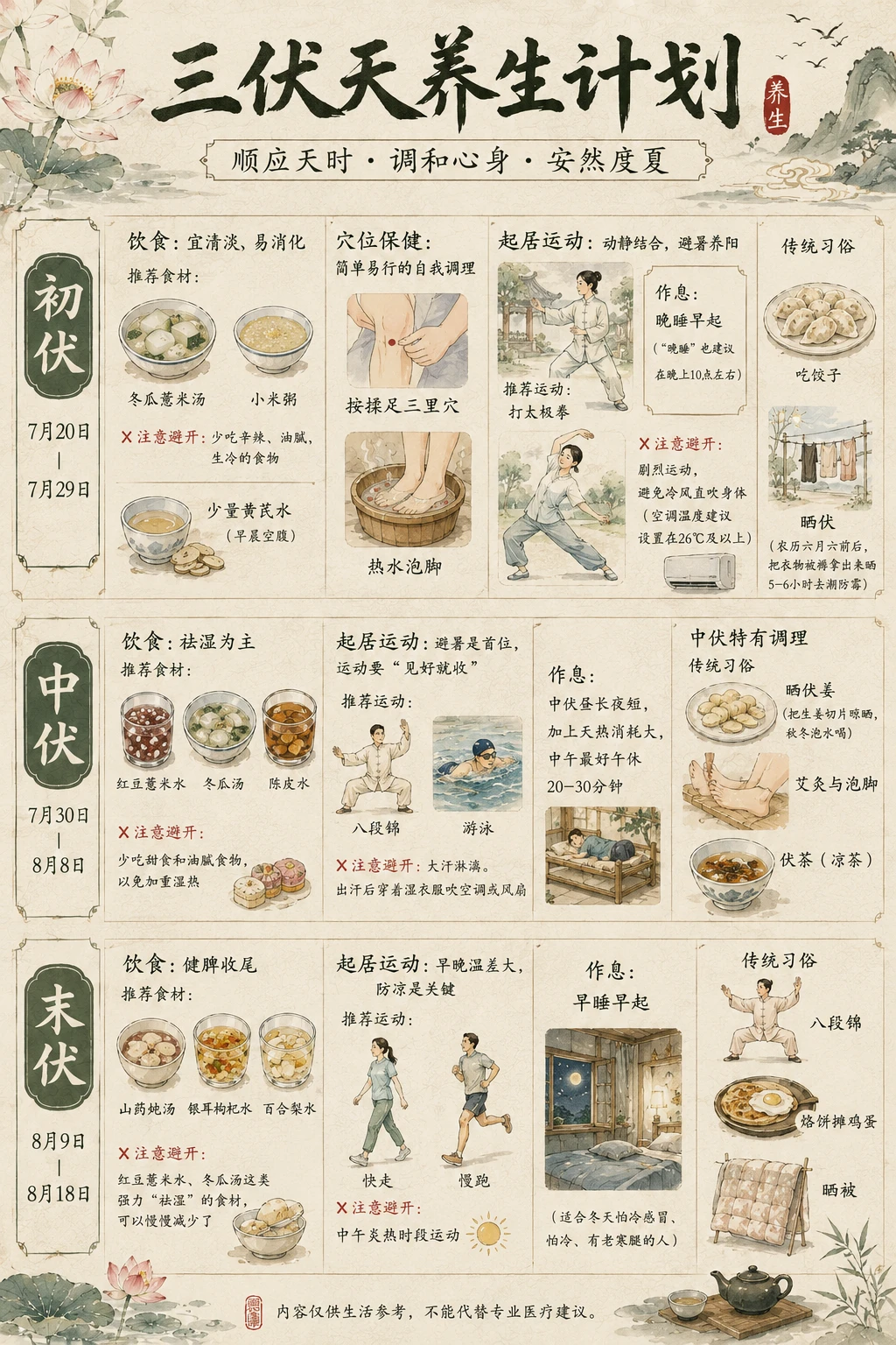 三伏天养生计划，你做对了吗