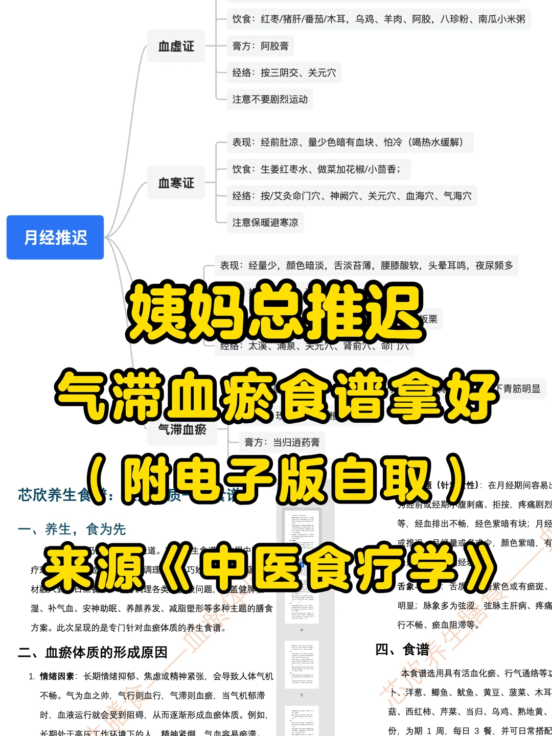 姨妈总推迟，要引起重视，食谱拿好（附电子版