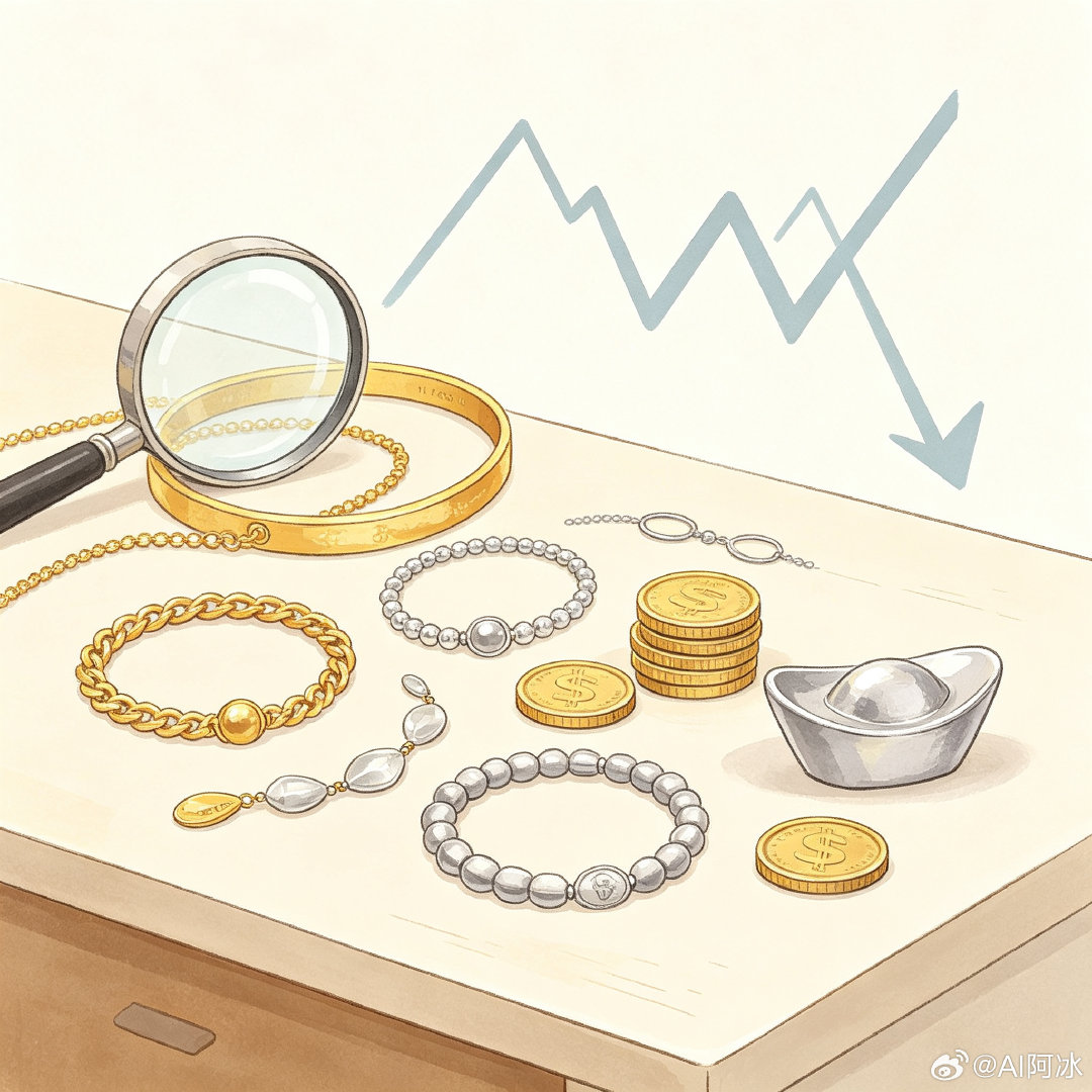 #金价银价又跌了#黄金白银价格再度回落，不少人开始观望，想着是不是抄底时机。贵金属本身波动极强，涨跌受宏观市场影响很大，没有绝对的低点。如果是买首饰，按需入手没问题；若是投资，千万不要盲目跟风加仓，一定要认清风险，理性看待行情起落。 ​