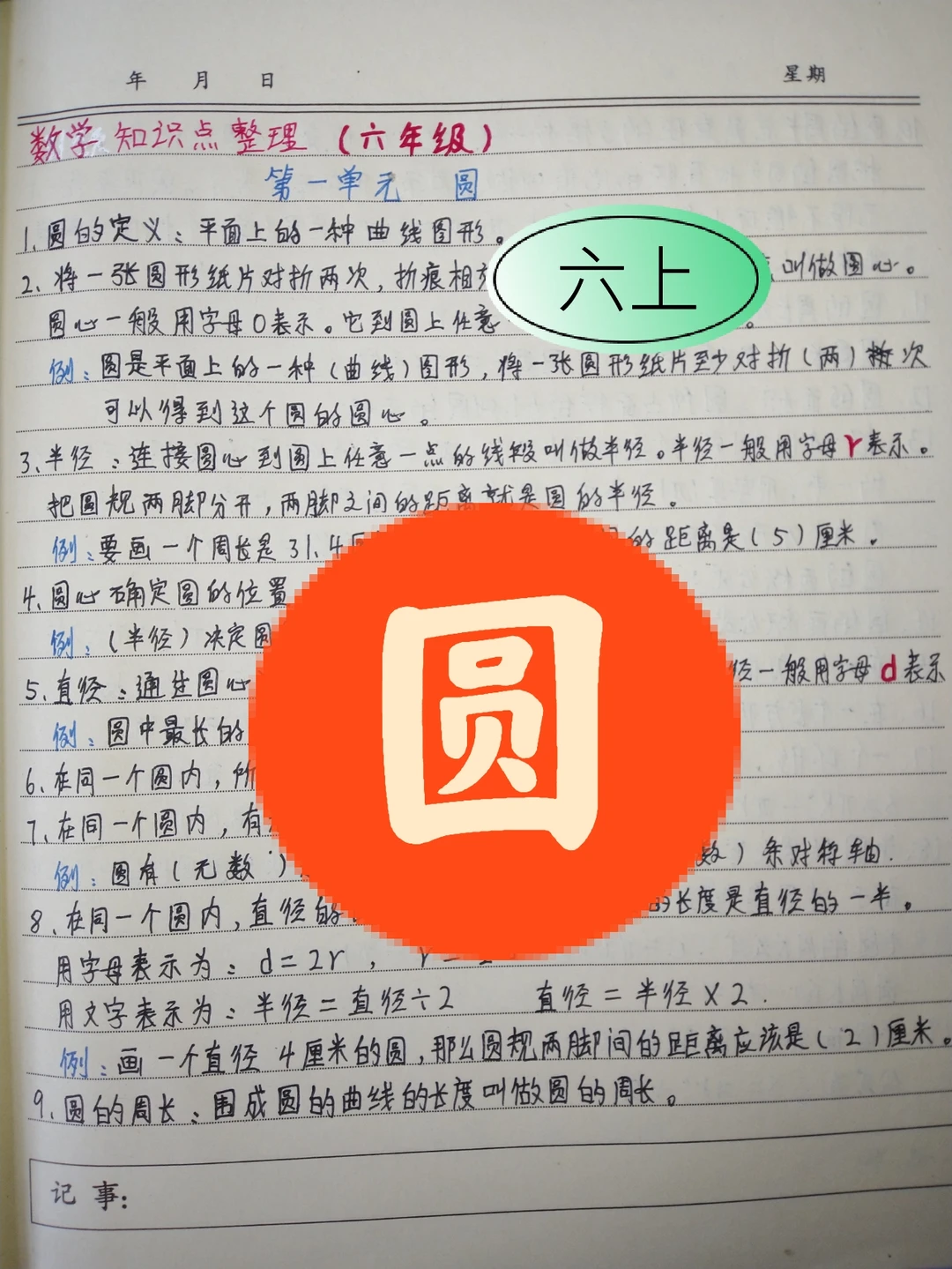 六年级第一单元 圆