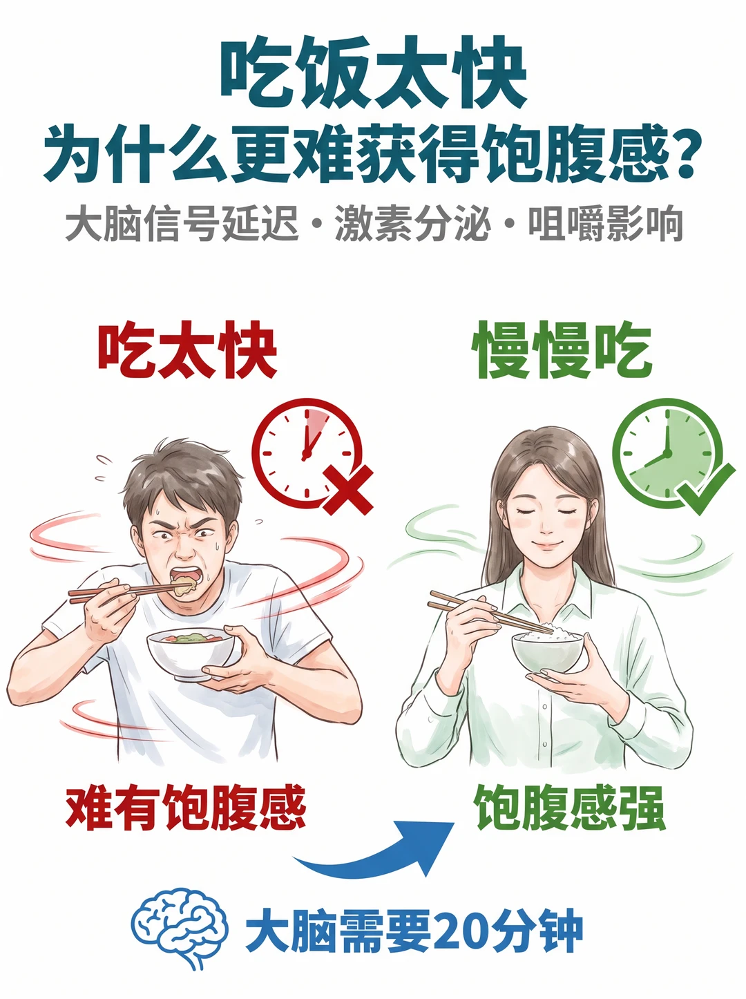 慢慢吃更容易瘦！给大脑 20 分钟反应时间