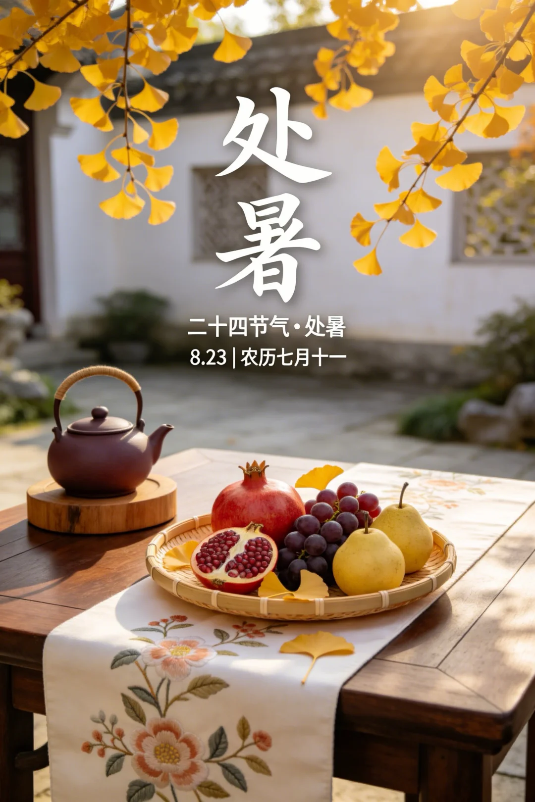 今日处暑祝福图片海报壁纸