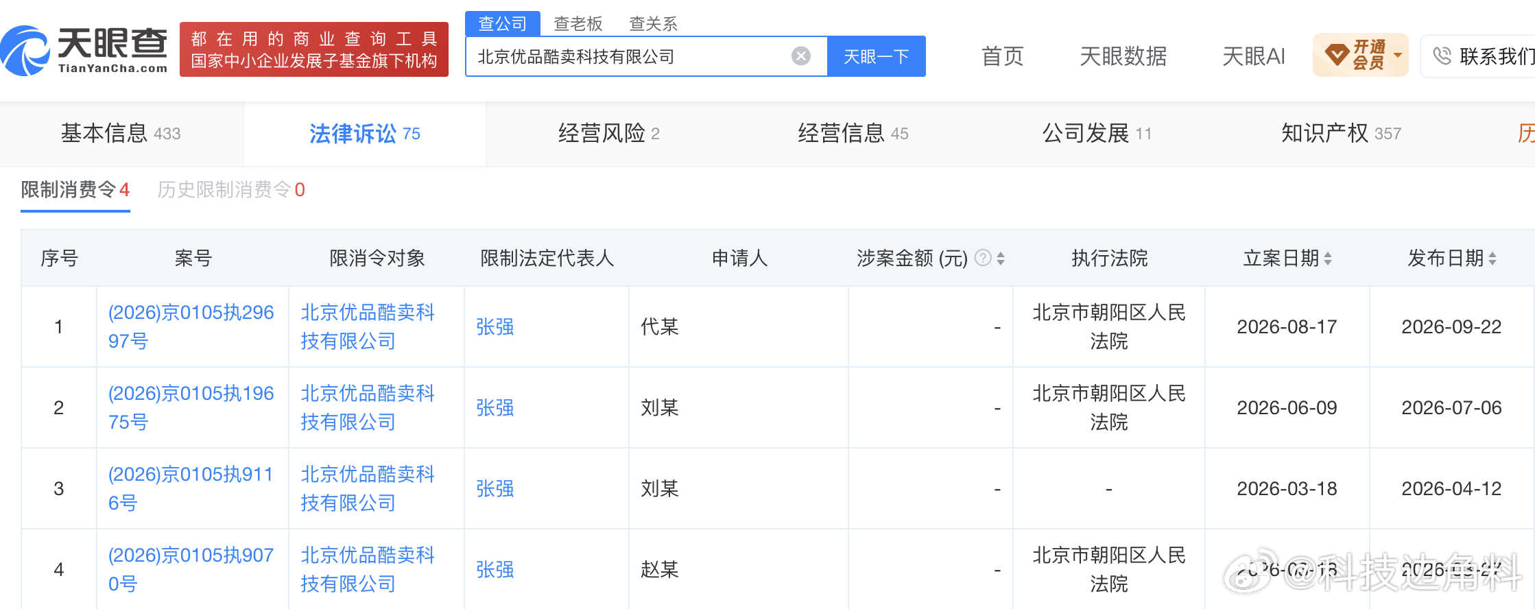 【#嗨特购法人张强被限高，HITGOO多次遭限制消费#】科技边角料获悉嗨特购（HITGOO）旗下北京优品酷卖科技有限公司涉嫌单位劳动争议案件，因未按执行通知书指定的期间履行生效法律文书确定的给付义务，北京市朝阳区人民法院日前裁定该公司及法定代表人张强限制消费。

天眼查App显示，该公司近期已经多 ​