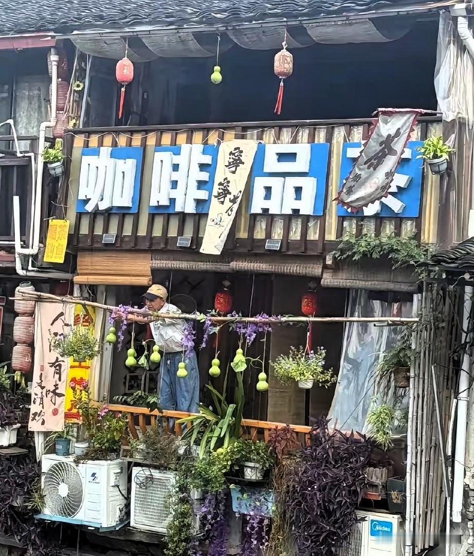 “葫芦娃”刚被剪掉，隔壁咖啡店立马补上了七个！

这速度，这机灵劲儿，网友们直接看乐了。

事情是这样的，绍兴那个在网上火了挺久的“葫芦娃”打卡点，昨天晚上，因为一些不好细说的原因，那位“葫芦娃爷爷”亲手把挂在房前的七个葫芦给摘了下来。消息一出，评论区哀嚎一片，好多人说：“我还没来得及去亲眼看看呢，