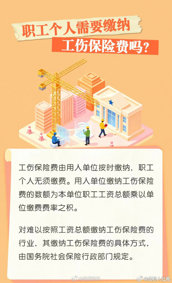#问津人社# 职工个人需要缴纳工伤保险费吗?（成都人社局） ​