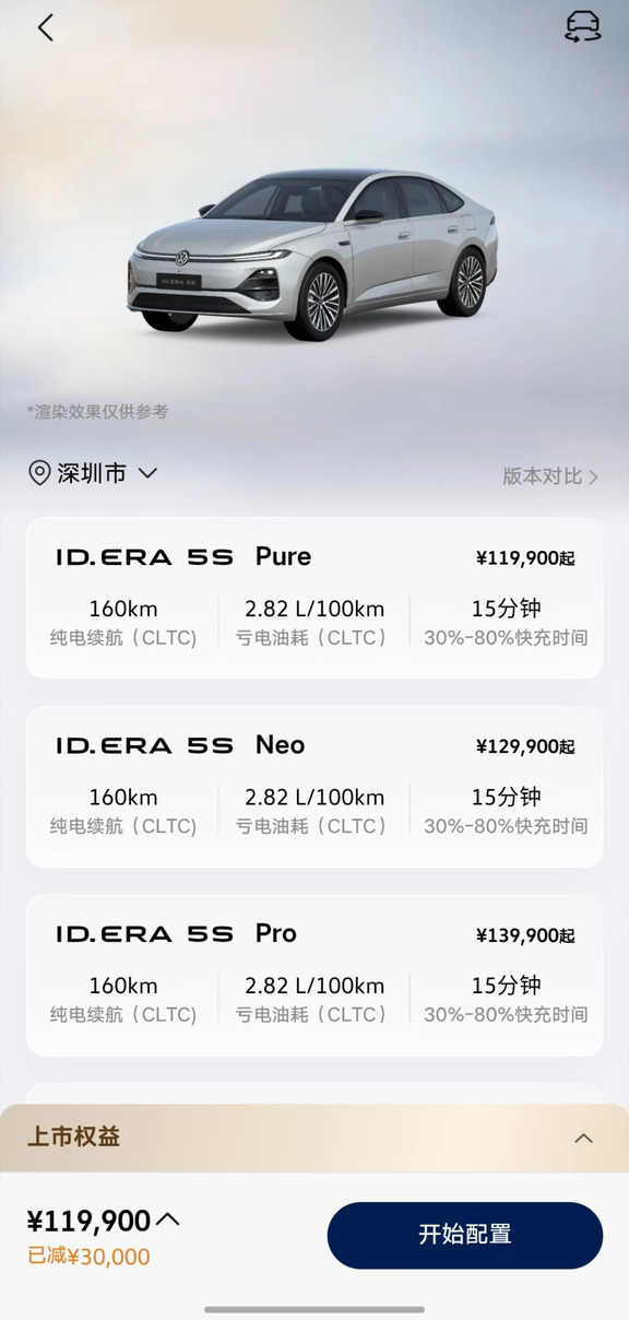 大众ID.5S少量现车8.99起，另享政府补贴4K
