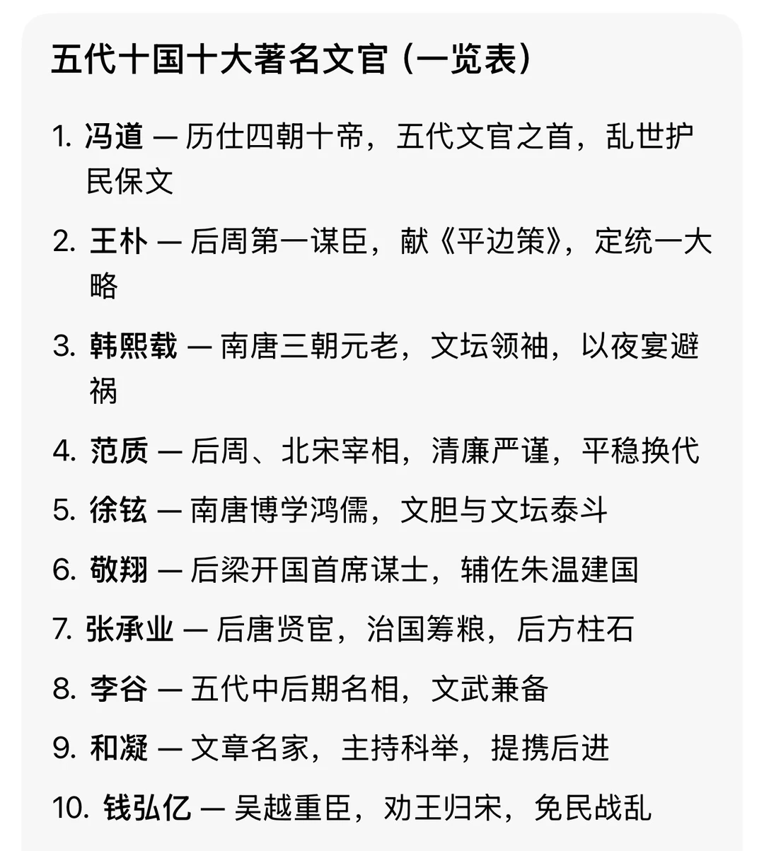 冯道居五代十国文臣之首，强悍