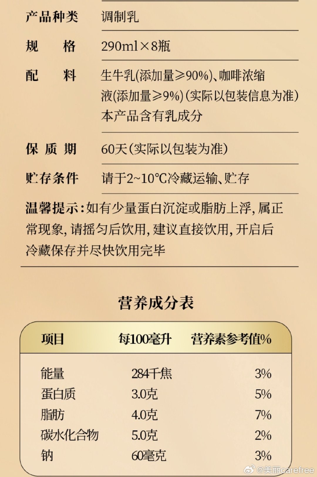 配方表看起来还不错，还限购，等有货了试试#山姆咖啡牛奶线下扎堆抢线上缺货# ​